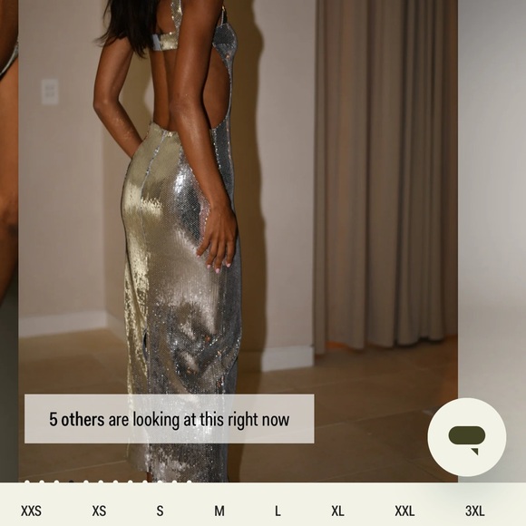 Meshki Metallic Silver Backless Dress - Picture 4 of 12